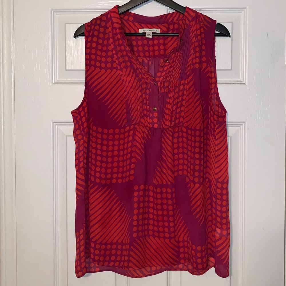 Sleeveless Banana Republic Abstract Geometric Top